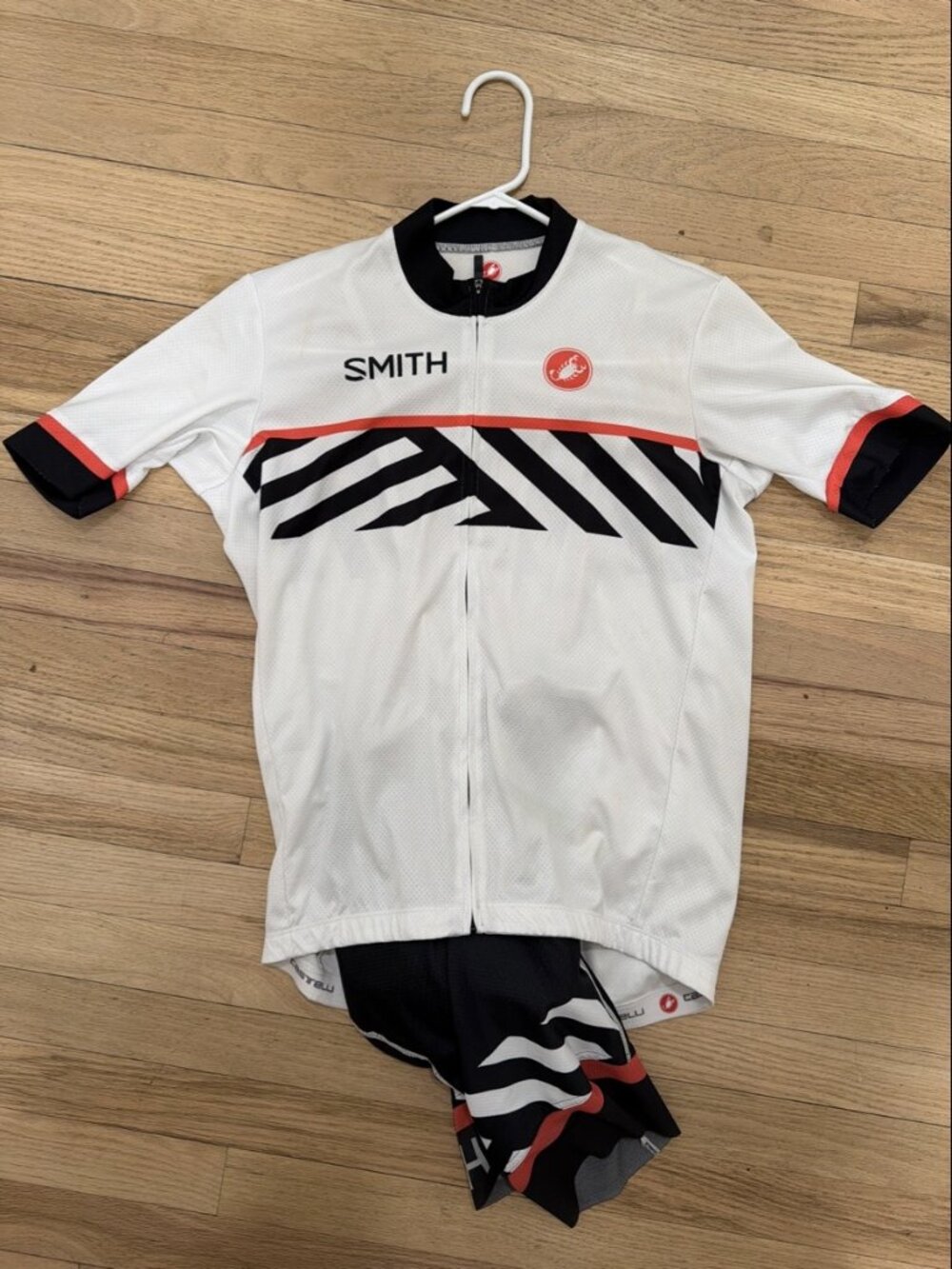 Castelli x Smith Mens Cycling Kit Jersey Bib Shorts Large White Black